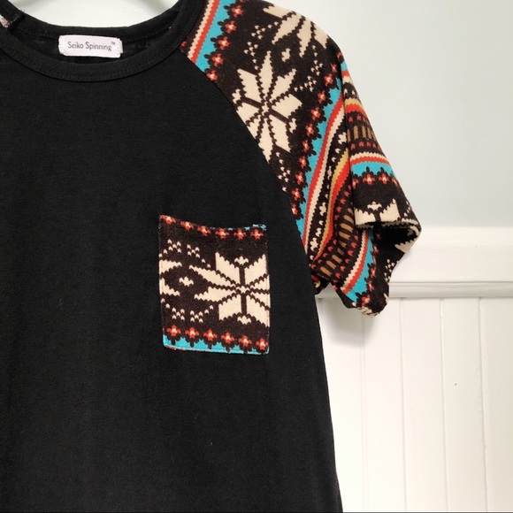 Seiko Spinning Black Retro Print Baseball Tee EUC - Picture 2 of 7